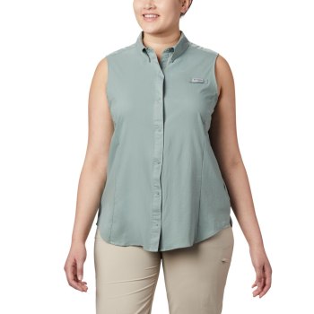 Columbia Overhemd Dames, PFG Tamiami Sleeveless Plus Size LichtGroen, 29SPNYTWX